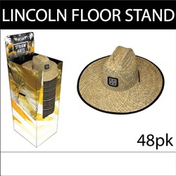 Black Tag Straw Hat Floor Stand - 48 Pack