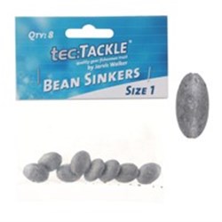 JW Tec Tackle Bean Sinkers #1 8PCS
