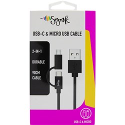 Synk USB-C and Micro USB 2in1 Cable