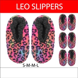 Aerial AW24 Leopard Slippers - 4 Pairs
