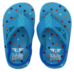 Kids Blue Polka Dot Thongs - 22-23