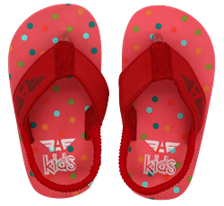 Kids Red Polka Dot Thongs - 24-25