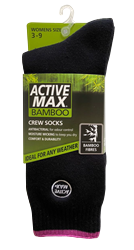 Ladies Bamboo Sock Black-3-9