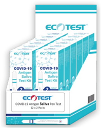 Eco Test Saliva Rapid Antigent Test 2 Pack Counter Display Unit - 12 Pack