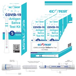 Eco Test Saliva Rapid Antigent Test 5 Pack Counter Display Unit - 6 Pack