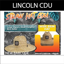 Black Tag Straw Hat CDU - 12 Pack