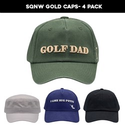 SQNW GOLF CAPS - 4 PACK