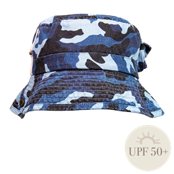 "Black Ice Commando Bucket - Navy Camo, Kids"