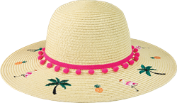 "Black Ice Tallulah Sun Hat - Natural, Kids Adjustable"