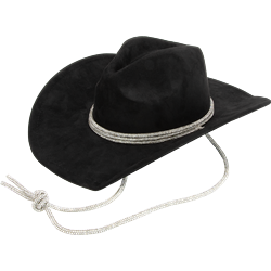 Rose Cowboy Hat - Black