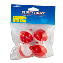 1 1/2 Inch Red/White Float - 4 Pack
