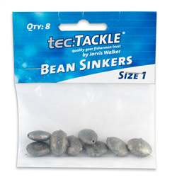 JW Tec Tackle Bean Sinkers #1 8PCS