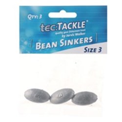 JW Tec Tackle Bean Sinkers #3 3PCS
