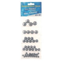 JW Tec Tackle Ball Sinkers ASSTD 50PCS