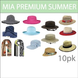 Mia Premium Summer Hats - 10 Pack