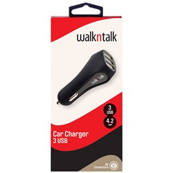 WnT Car Charger Bullet Triple USB  4.2A