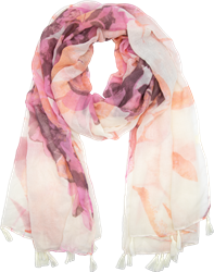 "Maxine Printed Scarf - Pink, OSFM"
