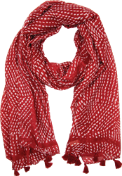 "Maxine Printed Scarf - Red, OSFM"