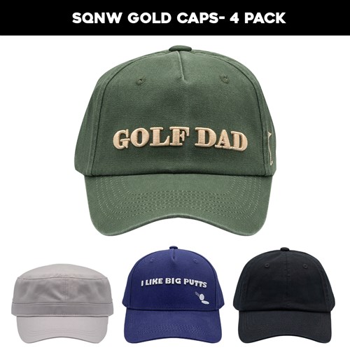 SQNW GOLF CAPS - 4 PACK
