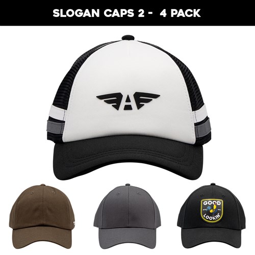SLOGAN CAPS 2 - 4 PACK