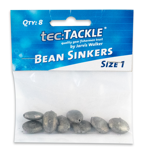 JW Tec Tackle Bean Sinkers #1 8PCS