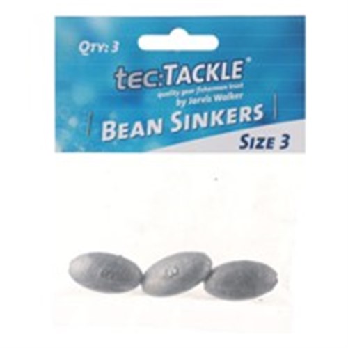 JW Tec Tackle Bean Sinkers #3 3PCS