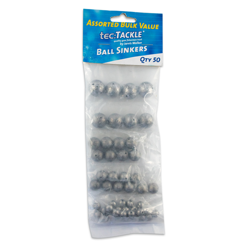 JW Tec Tackle Ball Sinkers ASSTD 50PCS