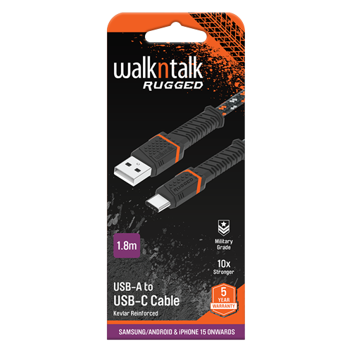 Rugged USB-A to USB-C Cable