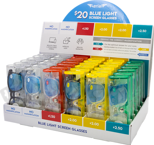 Aerial Blue Light Screen Glasses 36pc-CDU