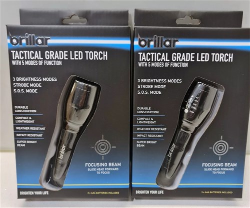 Brillar Tactical Torch -  Counter Display Unit - 6 Pack
