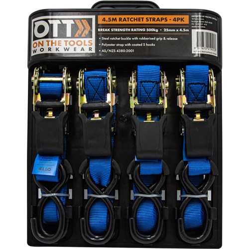 4PC Ratchet Strap 25mm x 4.5m