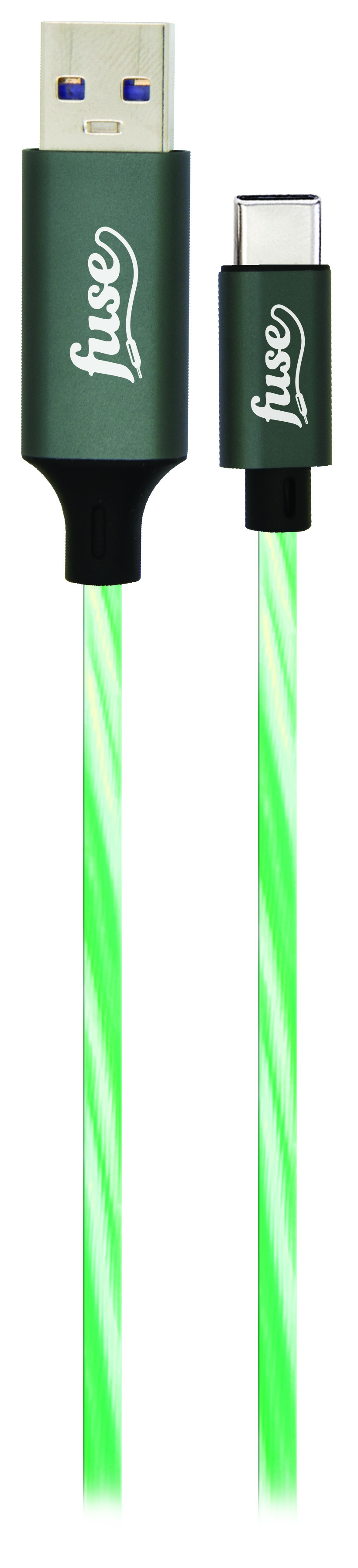 USBグリーン3 Sync Cable - Fuse USB-A to USB-C Cable LED Green - Pacific